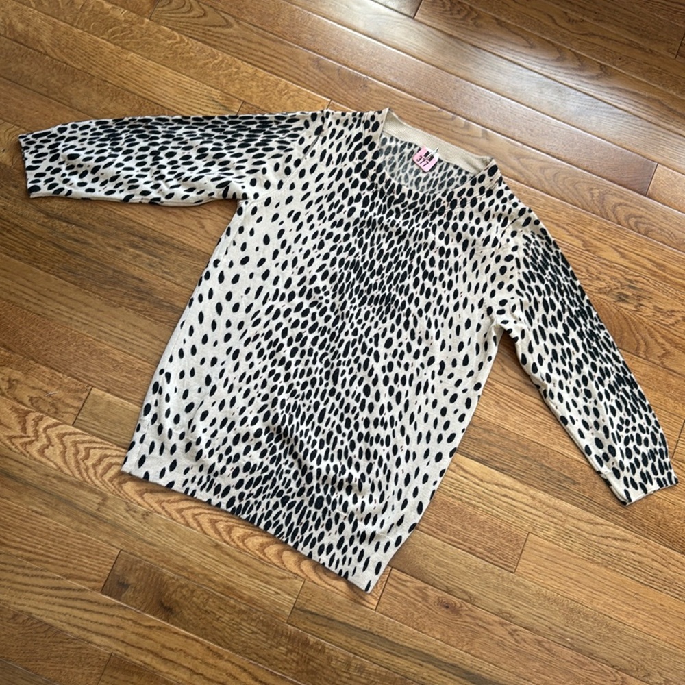 J Crew Factory wool cheetah 🐆 animal Print Teddie Sweater size medium